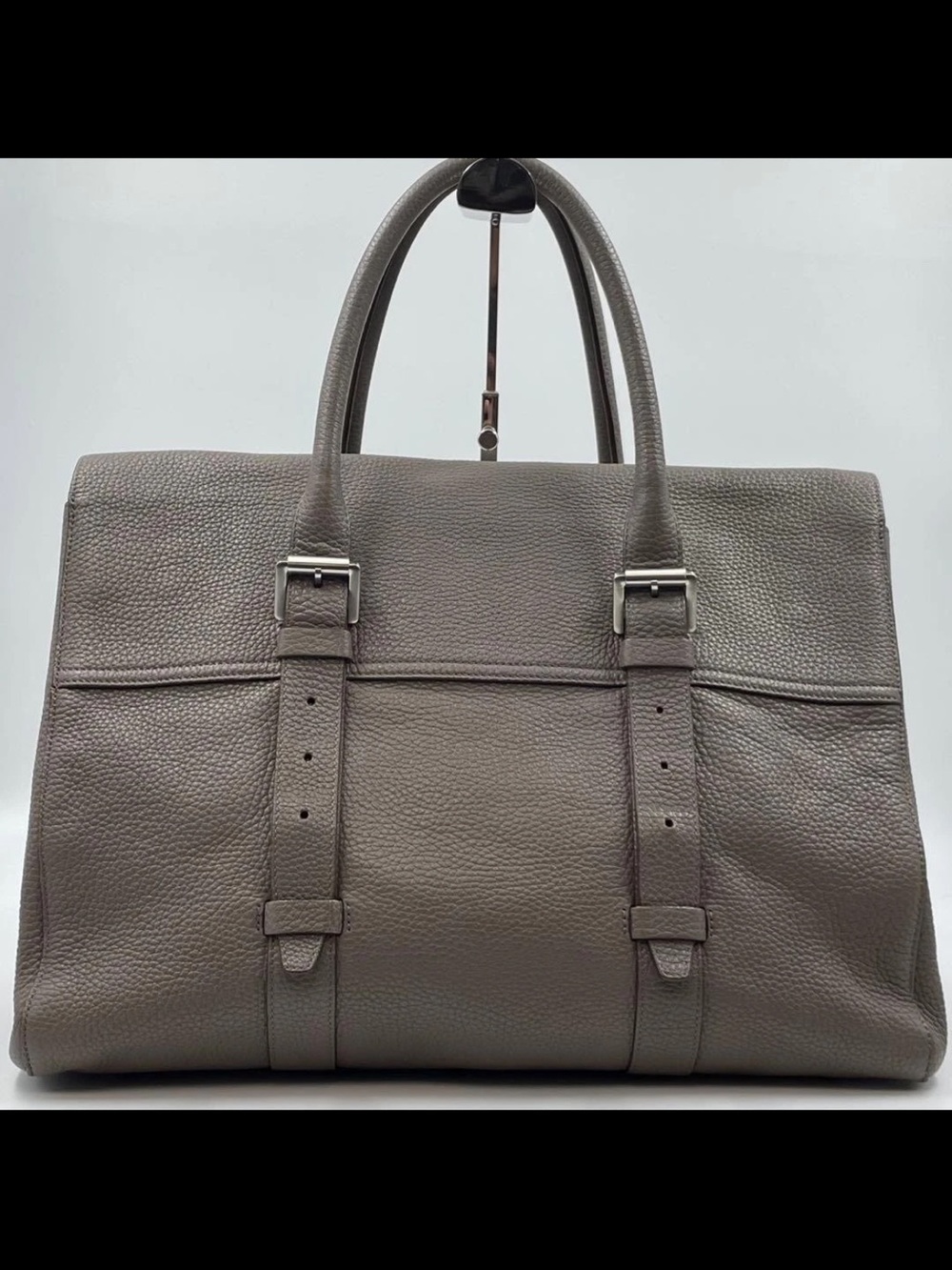 Mulberry Gray Textured Leather Tote